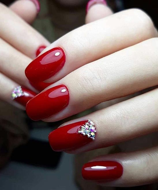 Red Color Nails Design