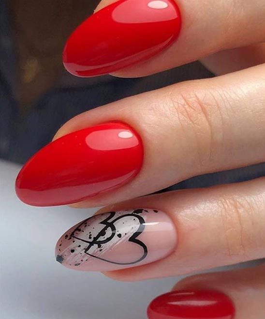 Red Design Acrylic Nails