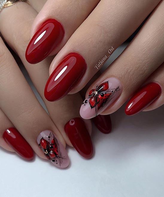 Red French Acrylic Nail Designs