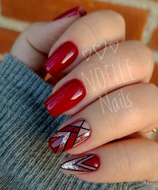 Red Glitter Nail Designs