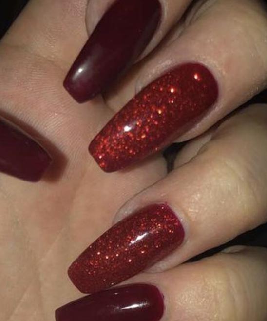 Red Long Coffin Nails Designs