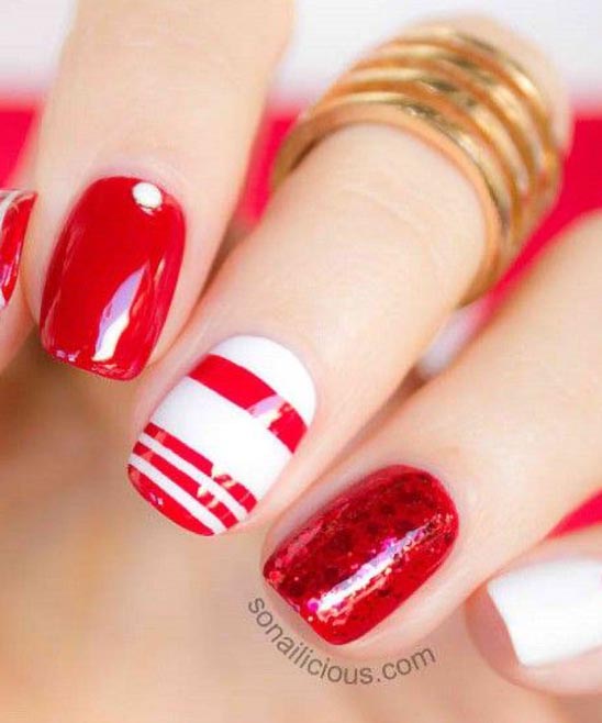 Red Pointed Acrylic Nail Designs
