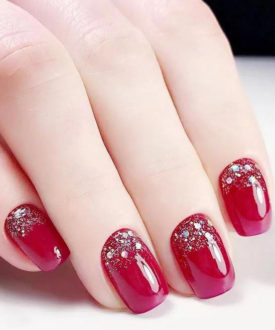 Red Short Acrylic Nail Designs