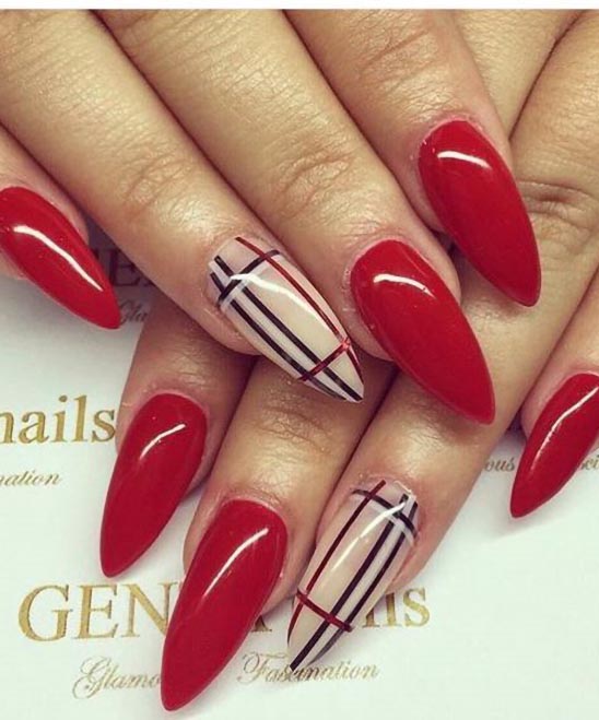 Red Summer Acrylic Nail Designs
