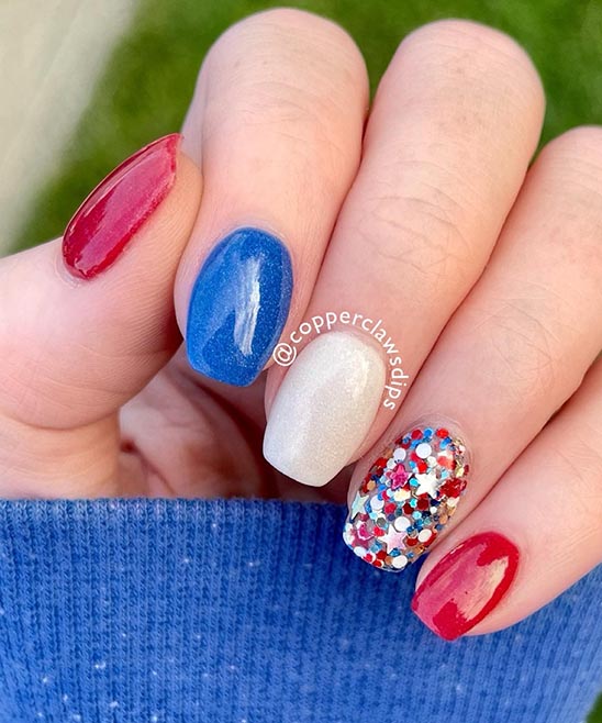 Red White Blue and Black Nail Designs