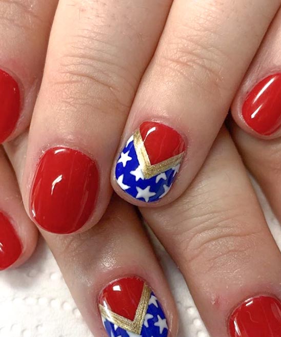 Red White and Blue Nail Design