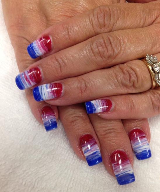 Red White and Blue Nail Designs for Short Nails