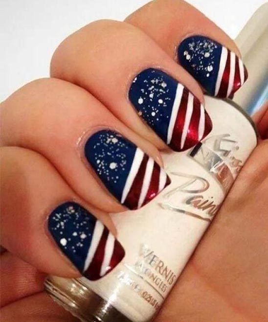 Red White and Blue Nail Tip Designs