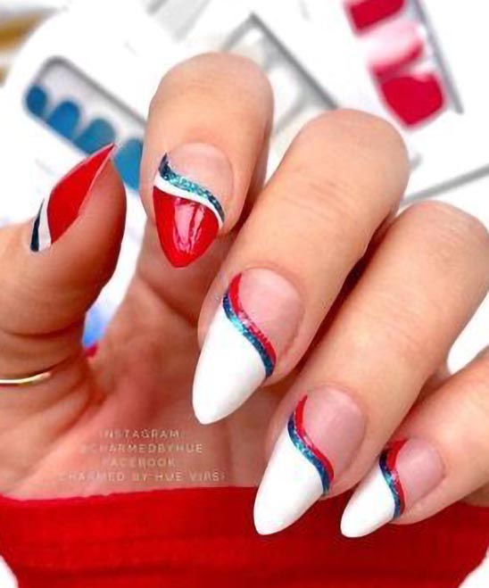Red White and Blue Nails Design