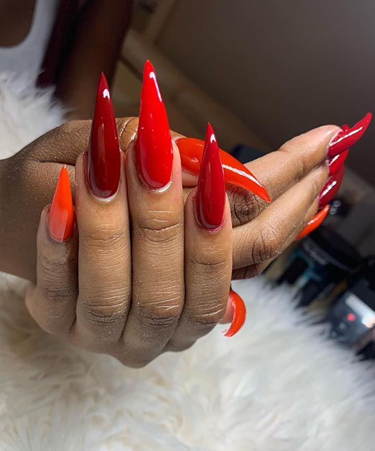 Red and Gold Acrylic Nail Designs