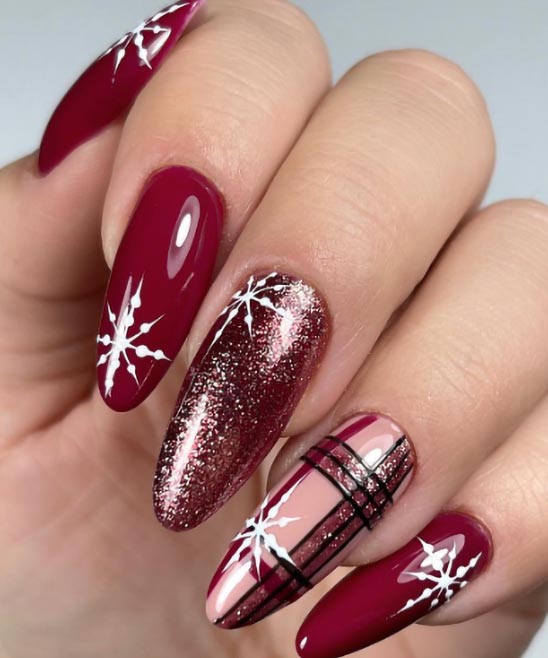 Red and Gold Design Nails