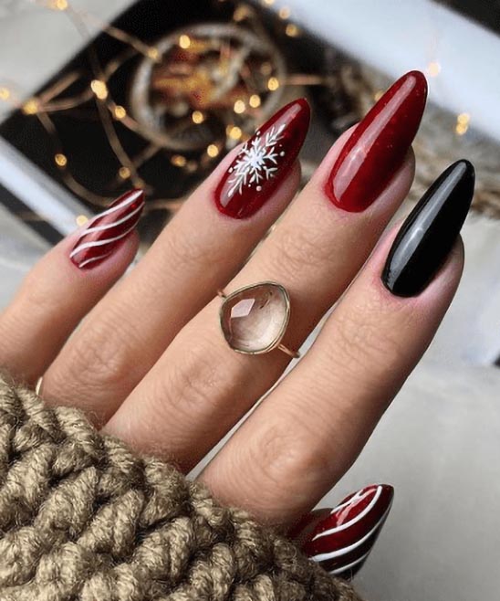 Red and White Acrylic Nail Designs