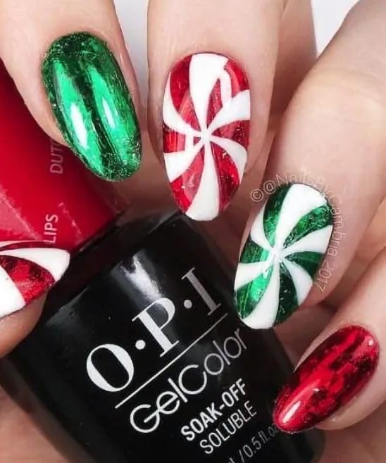 Red and White Christmas Nail Designs