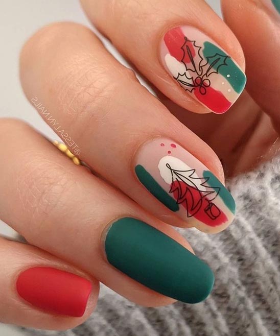 Red and White Christmas Nails Design