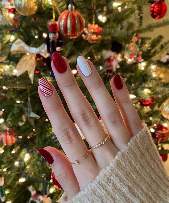 Red and White Nail Designs for Christmas