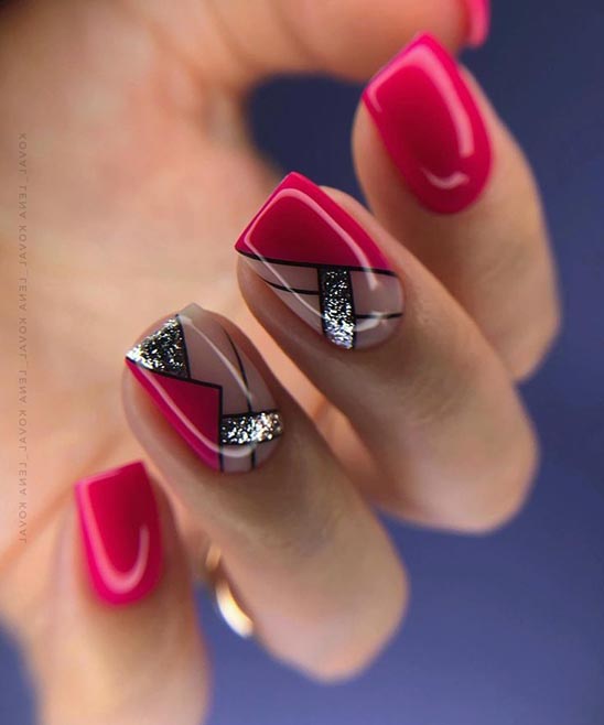 Red and White Nails Design