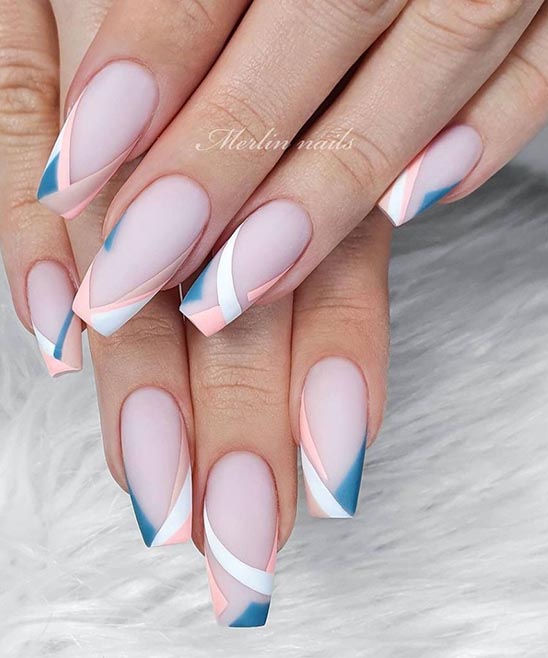 SHORT ACRYLIC COFFIN NAILS