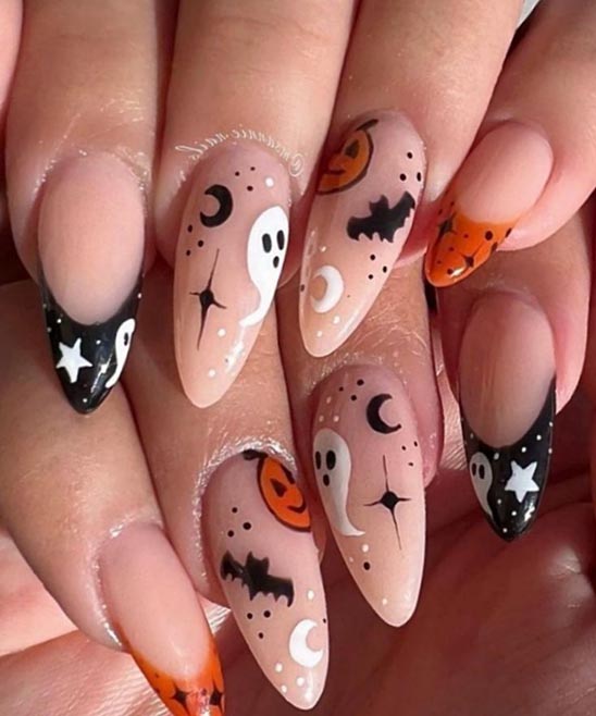 SHORT ACRYLIC NAILS HALLOWEEN