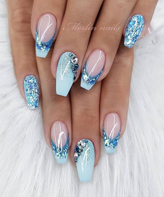 SHORT COFFIN ACRYLIC NAILS RED