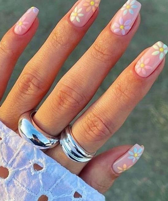 SHORT COFFIN ACRYLIC NAILS SPRING