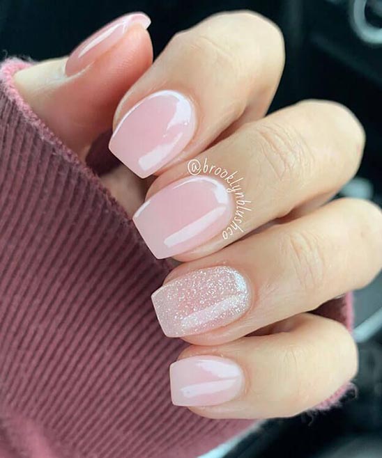 SHORT COFFIN FRENCH TIP ACRYLIC NAILS