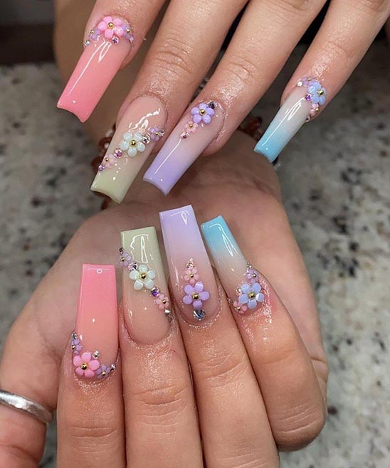 SHORT COFFIN FRENCH TIP NAILS