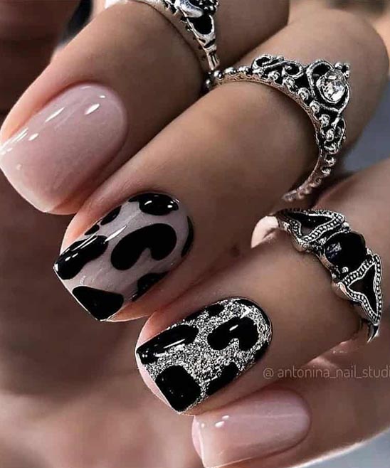 SHORT COFFIN NAIL DESIGNS BLACK