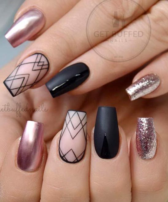 SHORT COFFIN NAILS FALL COLORS