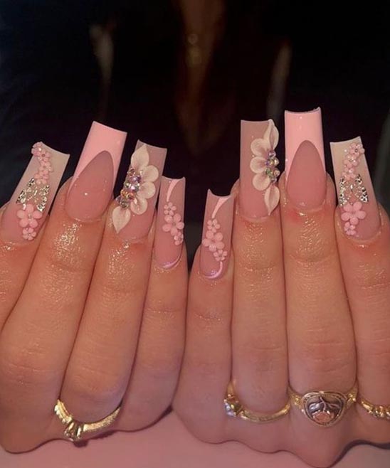 SHORT COFFIN NAILS FRENCH TIP