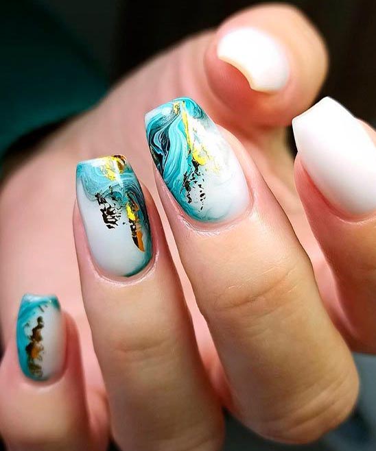 SHORT COFFIN NAILS OMBRE