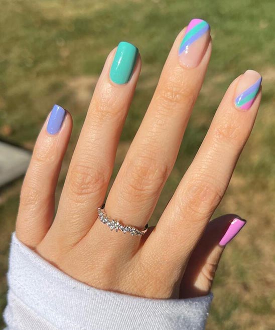 SHORT COFFIN NAILS PINK