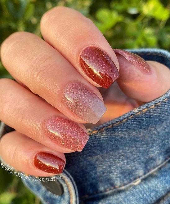 SHORT COFFIN SHAPED OMBRE NAILS