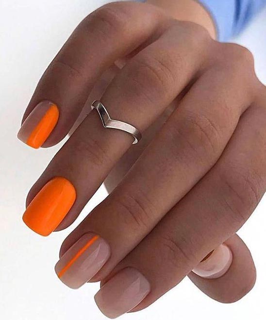 SHORT COFFIN WHITE TIP NAILS