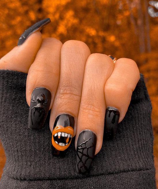 SHORT HALLOWEEN ACRYLIC NAILS
