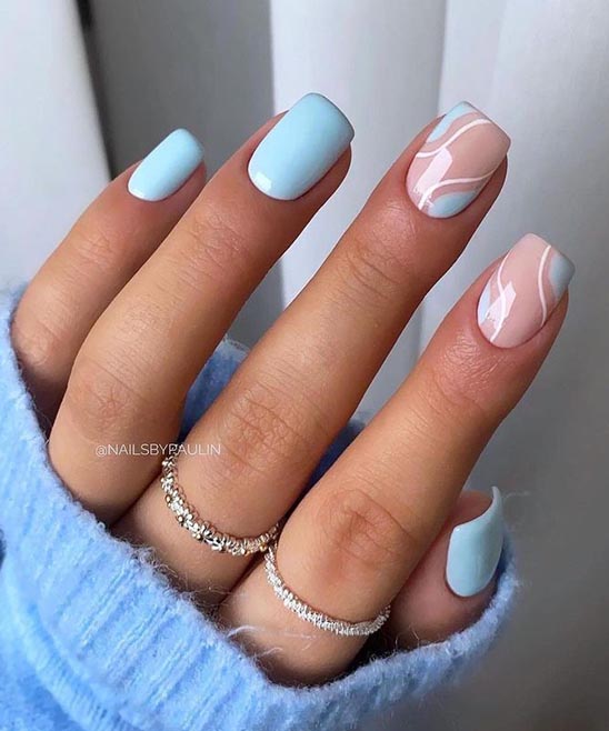 SHORT NATURAL COFFIN ACRYLIC NAILS