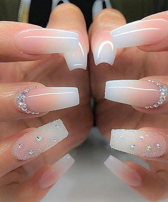 SHORT WHITE COFFIN NAILS WITH DESIGN