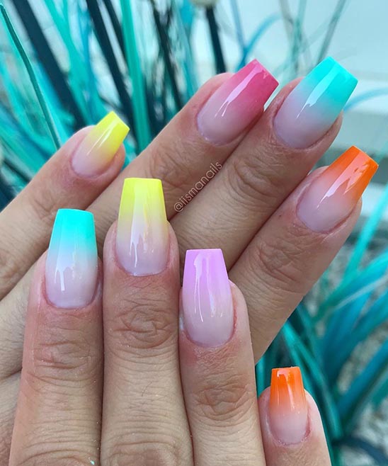 SUMMER SHORT COFFIN NAIL IDEAS