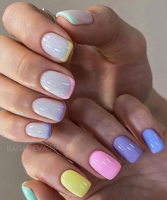 SUMMER SHORT COFFIN NAIL OMBRE NAILS NAIL DESIGNS 2023