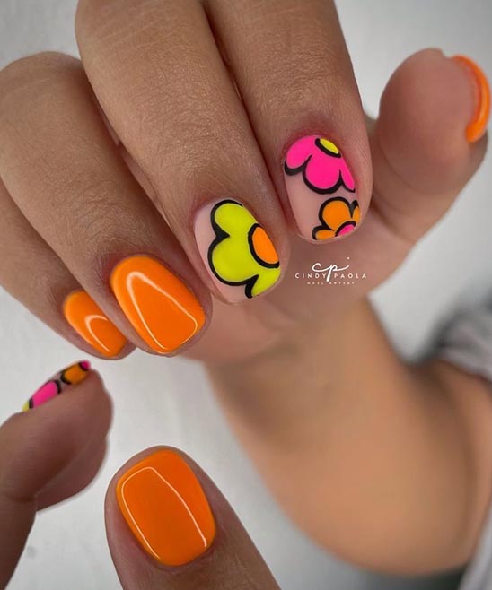 Short White Gel Nails With Design