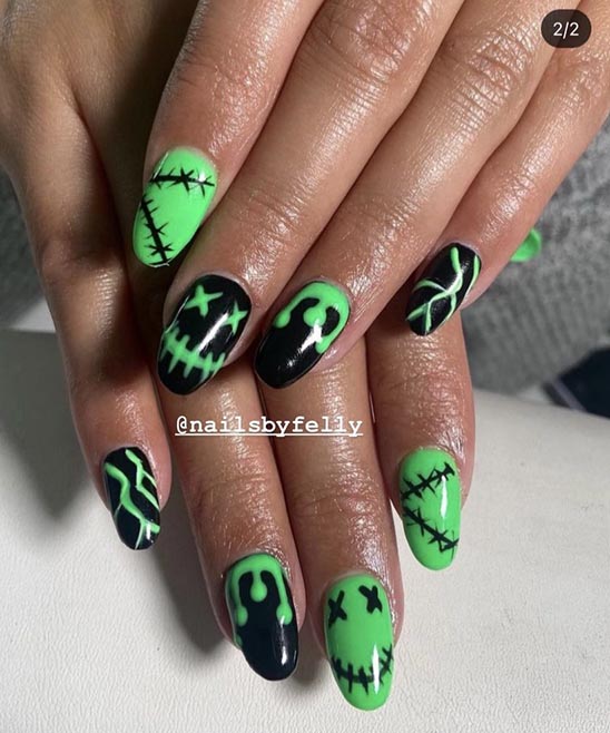 Simple Halloween Acrylic Nail Designs