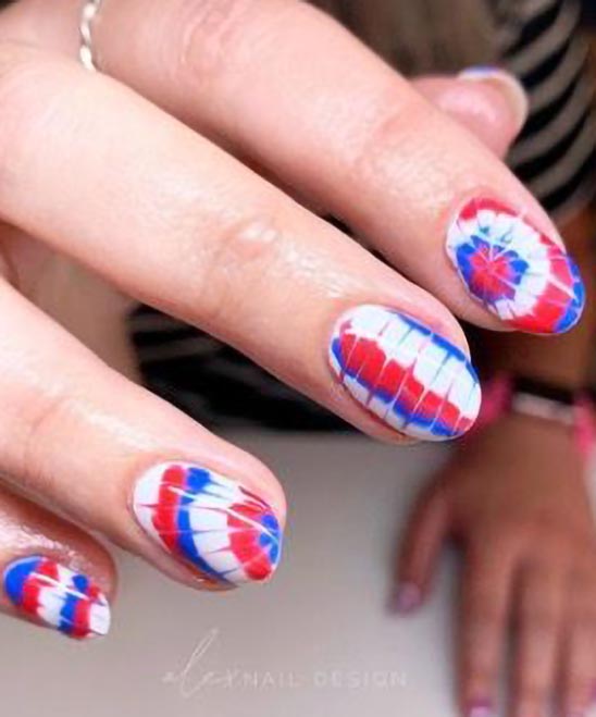 Simple Red White and Blue Nail Designs
