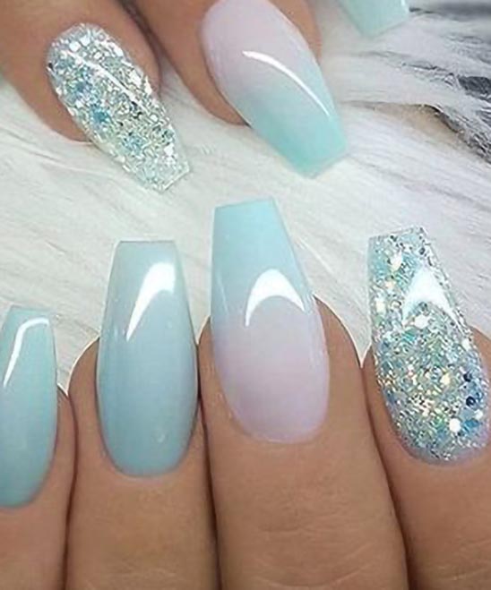 WHITE ACRYLIC NAILS COFFIN SHORT