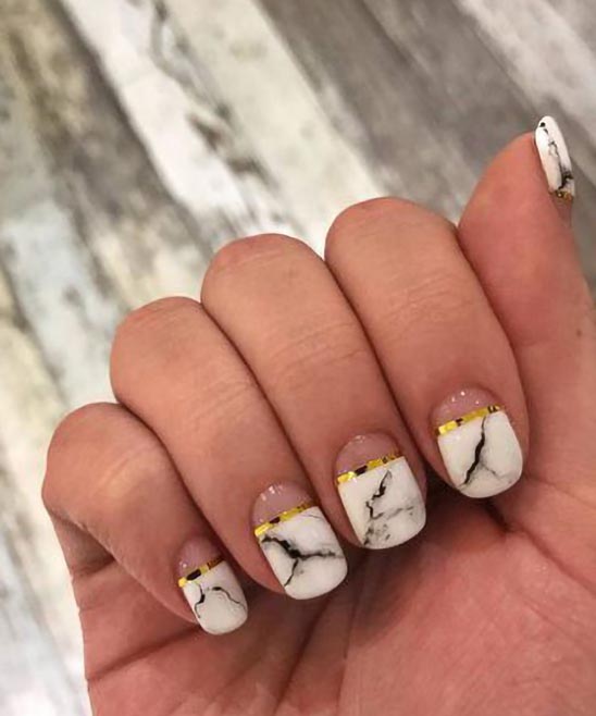 WHITE ACRYLIC NAILS WITH DESIGN SHORT