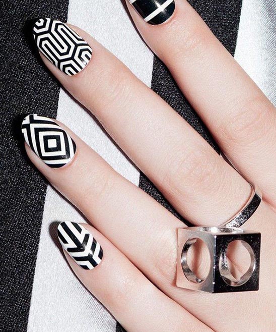 VIDEO Black  White nail art designs STEP BY STEP  Blog Indigo Nails
