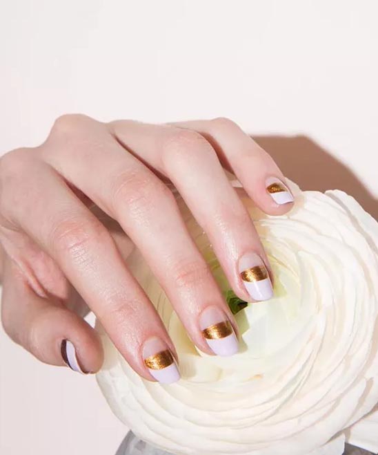 WHITE AND GOLD ACRYLIC NAIL DESIGNS