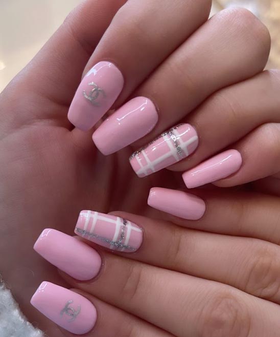 WHITE AND HOT PINK NAIL DESIGNS