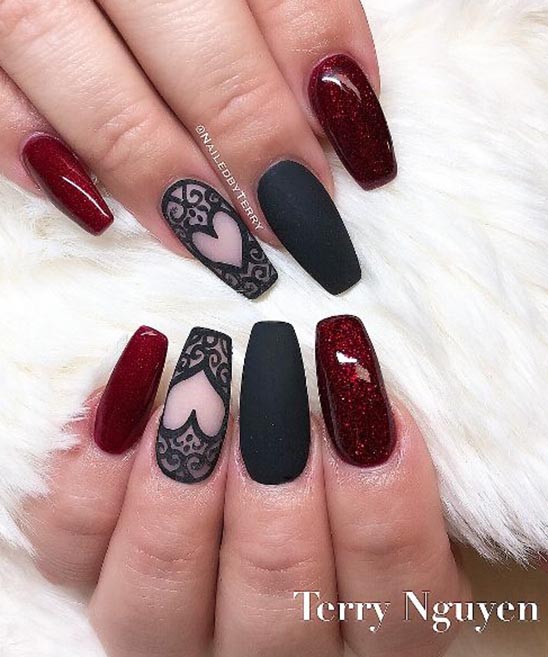 WHITE AND RED NAIL DESIGNS