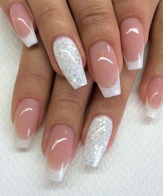WHITE TIP NAILS WITH BLACK DESIGN