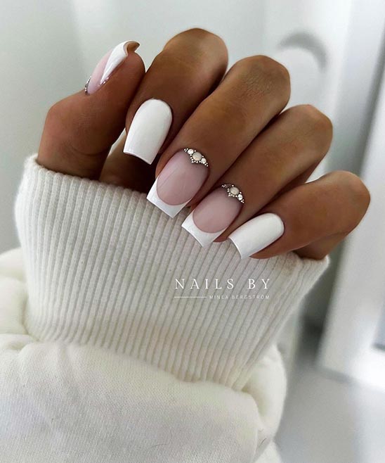 WHITE TIP NAILS WITH DESIGN