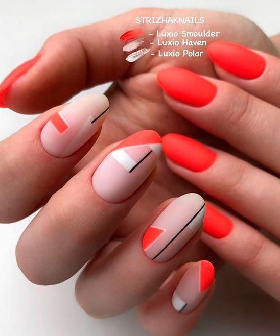 White and Red Acrylic Nail Designs